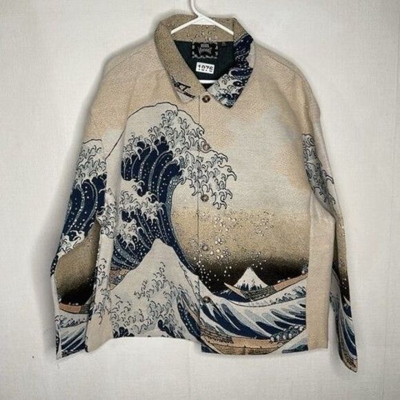 NWT Rebel Vengeance The Great WaveOff Kanagawa Japan Tapestry Jacket Men Size XL - Picture 1 of 12